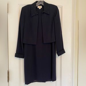 Talbots special occasion dress 4P navy & jacket